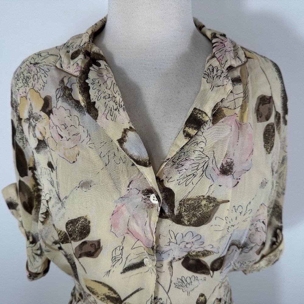 Komil Honolulu Hawaii Vintage 1980’s Buttons Floral Cottagecore Sundress Sz L - Picture 4 of 13